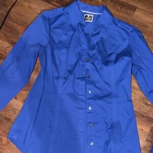 Express Blue Button-Up Blouse